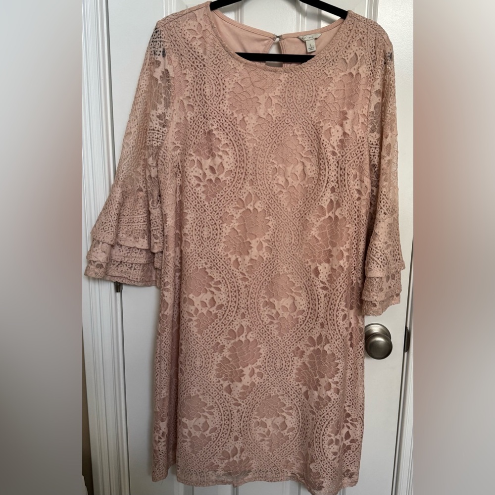Cato Blush Lace Long Sleeve Dress
